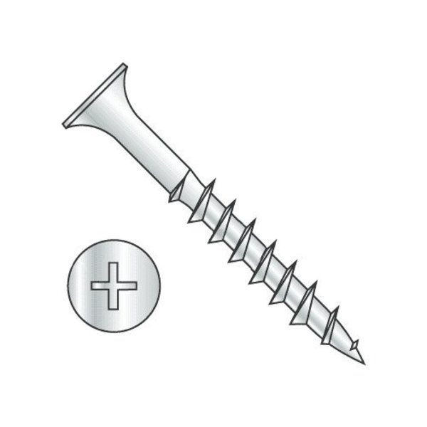 Newport Fasteners Deck Screw, #6 x 2 in, Steel, Flat Head, Phillips Drive, 3500 PK 695108-3500